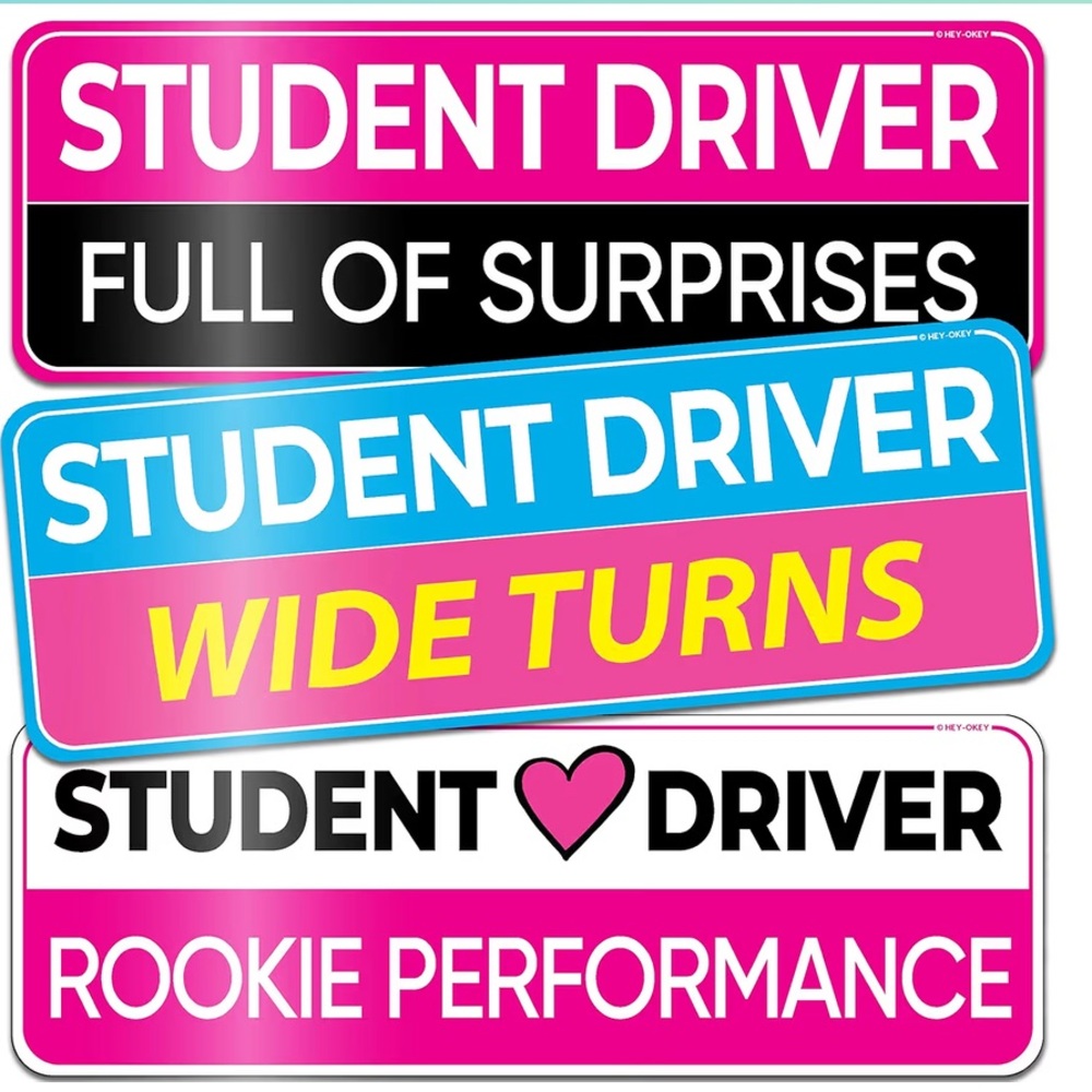 BOGO‼️Hey-Okey Student Driver Bumper Sticker Set